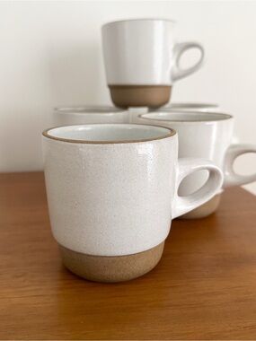 Heath Ceramics Set of 5 Stack Mugs Made in the USA Mid Century Modern Pottery